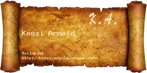 Keszi Arnold névjegykártya